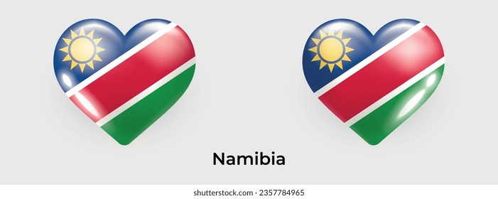 Namibia Fahne realistische Glassymbol Vektorgrafik
