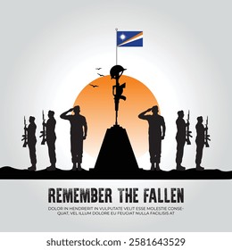 Namibia flag in remember the fallen flag for morning sun and army design