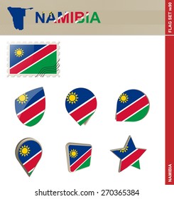 Namibia Flag Set, Flag Set #90. Vector.