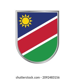 Namibia flag with silver frame vector design