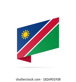 Namibia Flaggenstaat Symbol einzeln auf nationaler Hintergrund-Banner. Grußkarte Nationaler Unabhängigkeitstag der Republik Namibia. Illustrationsbanner mit realistischer Staatsflagge.