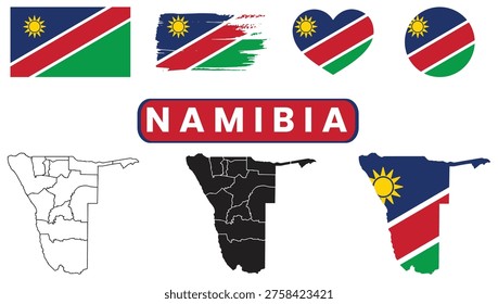 Namibia flag variations and country information