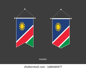 Namibia flag in various shape, Soccer Flag Pennant Vector ,Vector illustration.