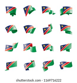 Namibia flag, vector illustration on a white background