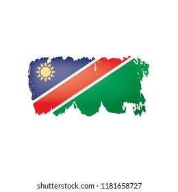 Namibia flag, vector illustration on a white background.