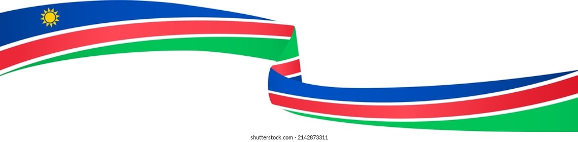 Onda de la bandera de Namibia aislada en el fondo png o transparente,Símbolo de Namibia,plantilla para banner,tarjeta,publicidad, promoción y afiches de países que coinciden con las empresas, ilustración de vector
