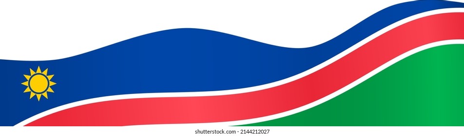 Namibia flag wave  isolated  on png or transparent background,Symbol Namibia, vector illustration