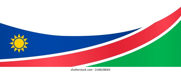 Namibia flag wave  isolated  on png or transparent background,Symbol Namibia, vector illustration