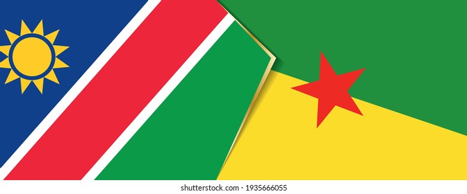 Banderas de Namibia y Guyana Francesa, dos banderas vectoriales símbolo de relación o enfrentamiento.