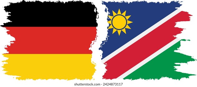 Namibia and Germany grunge flags connection, vector