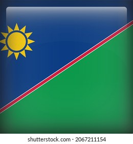 Namibia Glossy 3D Square Country Flag Symbol