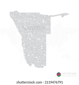 Namibia grey map isolated on white background with abstract mesh line and point scales. Vector illustration eps 10