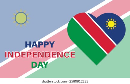 Namibia happy independence day celebration banner. Vector illustration.
