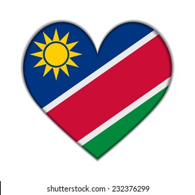 Namibia heart flag vector illustration