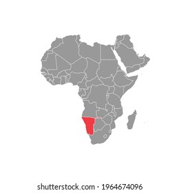 namibia Highlighted on africa Map Eps 10