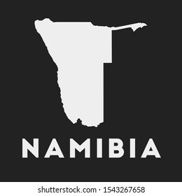 Namibia icon. Country map on dark background. Stylish Namibia map with country name. Vector illustration.