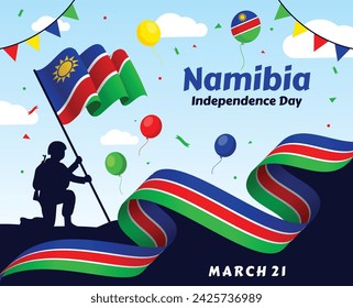 Namibia Independence Day Banner. Namibian holiday celebrated on March 21