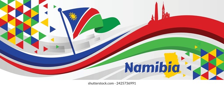 Namibia Independence Day Banner. Namibian holiday celebrated on March 21