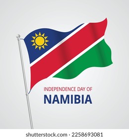 Namibia independence day with Namibia Flag. Banner or ribbon vector template