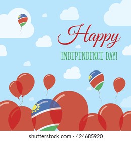 Namibia Independence Day Flat Patriotic Design. Namibian Flag Balloons. Happy National Day Namibia Vector Patriotic Design. Celebration Balloons Patriotic Design.