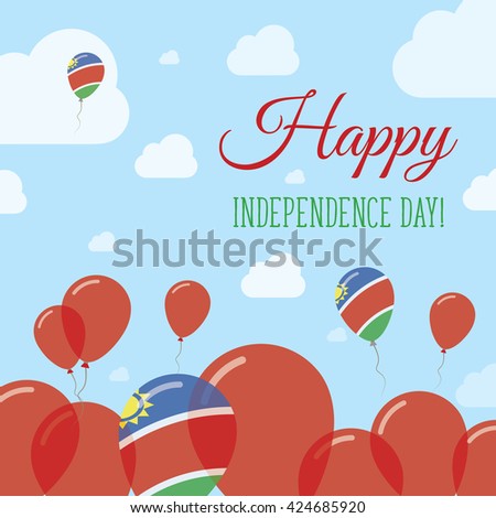 Namibia Independence Day Flat Patriotic Design. Namibian Flag Balloons. Happy National Day Namibia Vector Patriotic Design. Celebration Balloons Patriotic Design.