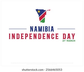 NAMIBIA Independence Day vector design on a white background with map flag, Typographic Design of NAMIBIA National Day, NAMIBIA typography, Map flag of Namibia