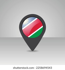 Namibia Location Icon of independence day with Namibian Flag