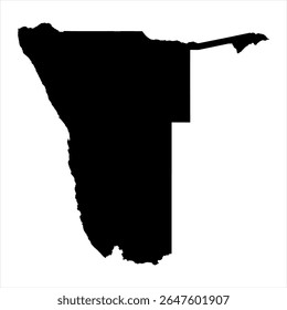 Namibia Map - black World Map International vector template with High detailed isolated on white background - Vector
