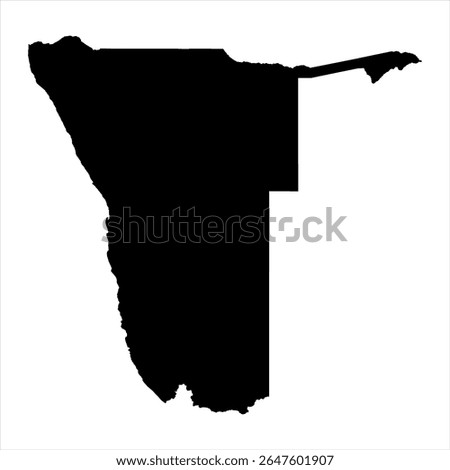 Namibia Map - black World Map International vector template with High detailed isolated on white background - Vector