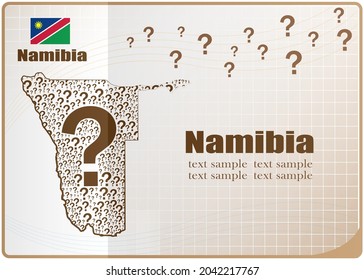 Namibia map flag made from question mark.