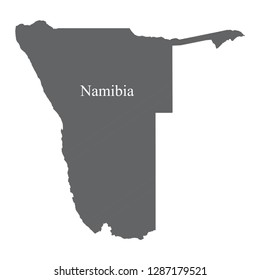 Namibia Map Gray White Country Name Stock Vector (Royalty Free ...