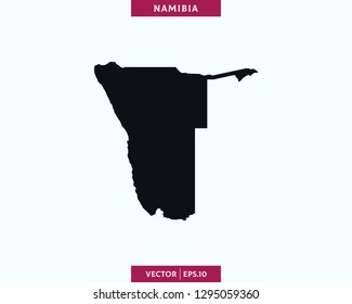 Namibia Map. High Detailed Silhouette Map In Soft Background - Vector