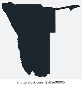 Namibia map. Just a simple border map. Shape of the country. Flat blank Namibia outline. Vector boundary illustration.