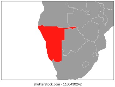 Namibia Map On Gray Base 