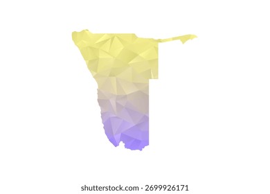 Namibia Map - Polygon Style Vector Illustration in Yellow and Lavender Gradient, Low Poly Geometric Design, Isolated on White Background for Infographics and Projects