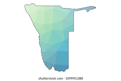 Namibia map - polygonal design Vector illustration eps 10.