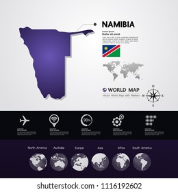 Namibia Map Vector Illustration Stock Vector (Royalty Free) 1116192602 ...