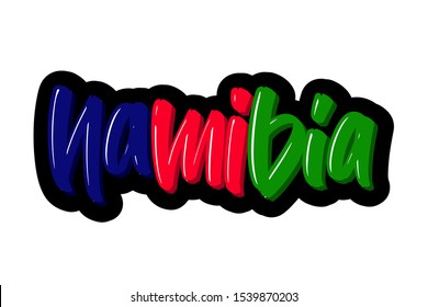 Namibia modern brush lettering text. Vector illustration logo for print and advertising