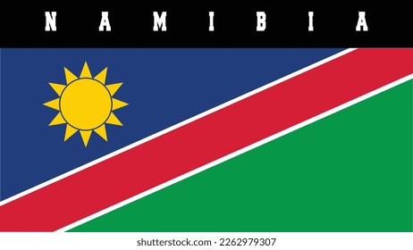 Namibia national flag on black background.