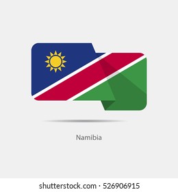 Namibia national flag on a white background with shadow. vector illustration