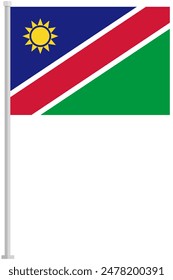 Namibia national flag pole icon isolated on white background.