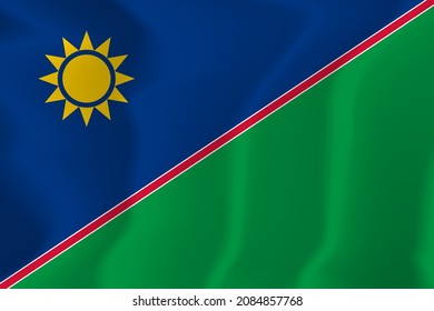 Namibia National flag soft waving background illustration