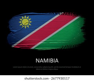 Namibia Nationalflaggen auf dunklem Hintergrund in farbigen Kunstwerken