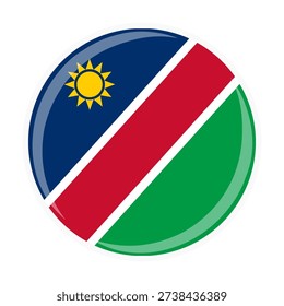 Namibia national round circle flag emblem official icon