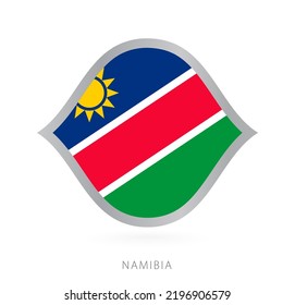 Bandera estilo de la selección de Namibia para las competencias internacionales de baloncesto. Señal del vector.
