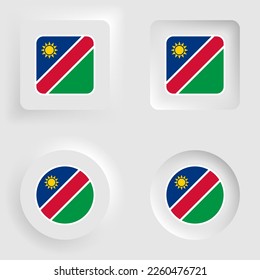 Namibia neumorphic graphic and label set. Element of impact for the use you want to make of it.
