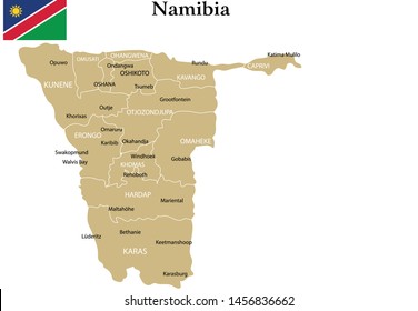 Namibia political map vector illustration
