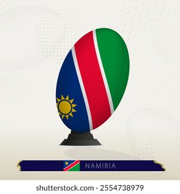 Namibia Rugby Ball on Rugby Kicking Tees with Modern Design. Illustration perfect for sports, national pride, and rugby-related projects.