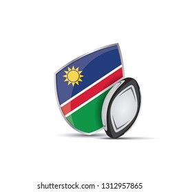 Namibia rugby shield with rugby ball