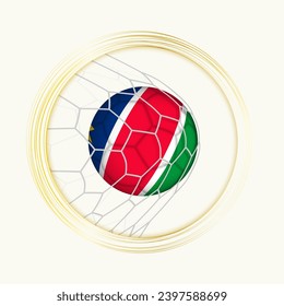 Namibia scoring goal, abstract football symbol with illustration of Namibia ball in soccer net. Vector sport illustration.